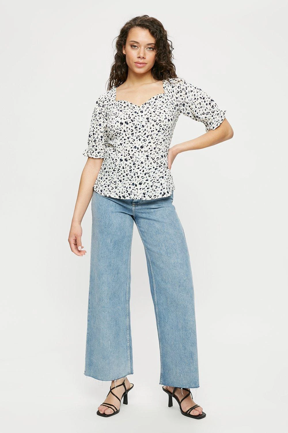 Dorothy Perkins Ivory Animal Print Tie Back Top 2 Dorothy Perkins Ivory Animal Print Tie Back Top - Image 2