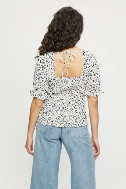 Dorothy Perkins Ivory Animal Print Tie Back Top 6 Dorothy Perkins Ivory Animal Print Tie Back Top -Clozurely Sales Store aqq01131 ivory xl 2