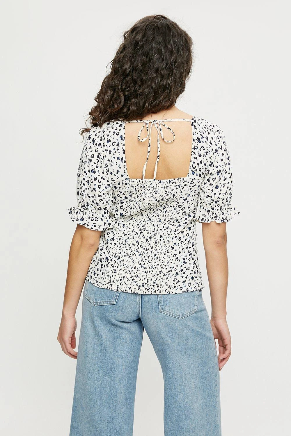 Dorothy Perkins Ivory Animal Print Tie Back Top 3 Dorothy Perkins Ivory Animal Print Tie Back Top - Image 3