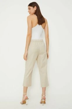 Dorothy Perkins Stone Poplin Crop Trousers -Clozurely Sales Store aqq03570 stone xl 2