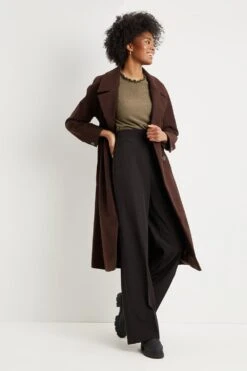 Dorothy Perkins Tall Black Wide Leg Front Pocket Trousers