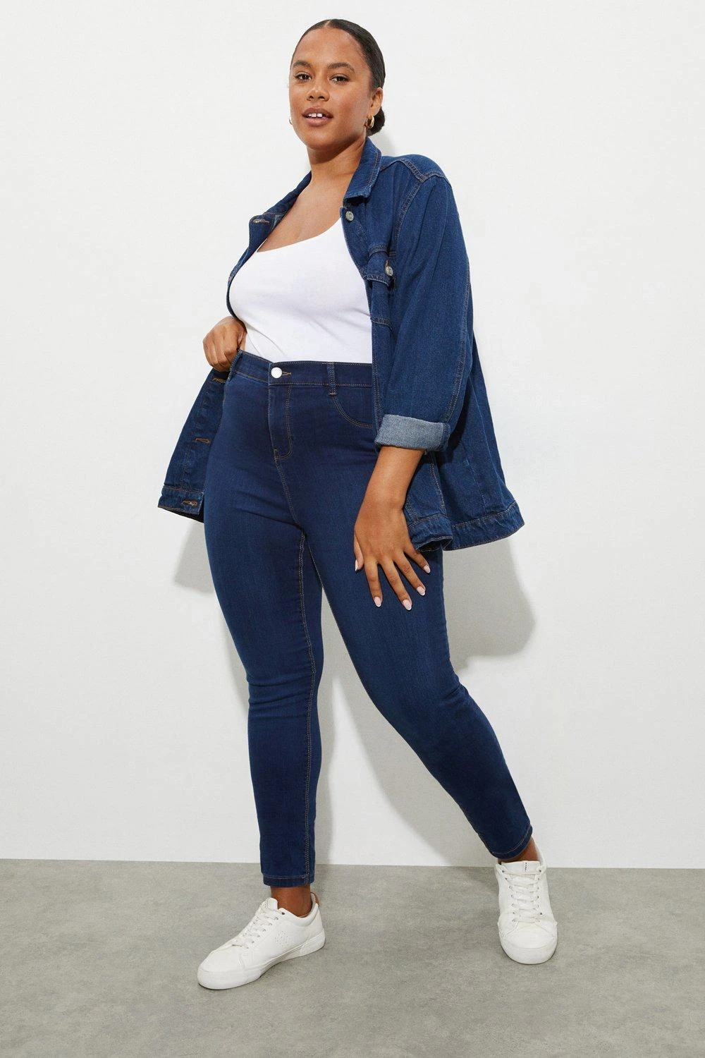 Dorothy Perkins Curve Indigo Frankie Skinny Jeans 2 Dorothy Perkins Curve Indigo Frankie Skinny Jeans - Image 2