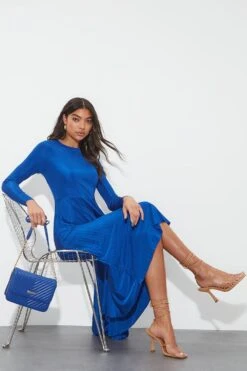 Dorothy Perkins Pleated Long Sleeve Midi Dress