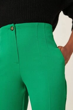 Dorothy Perkins High Waisted Slim Leg Trouser -Clozurely Sales Store bqq04035 green xl 3