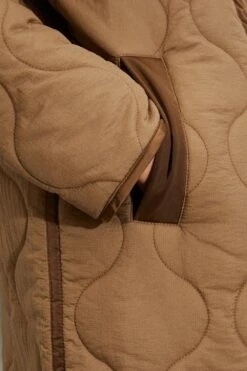 Dorothy Perkins Tall Collarless Contrast Quilted Jacket -Clozurely Sales Store bqq05297 chocolate xl 4