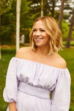 Dorothy Perkins Ruffle Shirred Waist Bardot Midi Dress