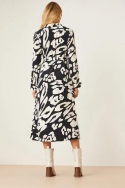 Dorothy Perkins Mono Print Midi Shirt Dress -Clozurely Sales Store bqq07115 mono xl 2