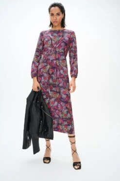 Dorothy Perkins Multi Spot Twist Front Midi Dress