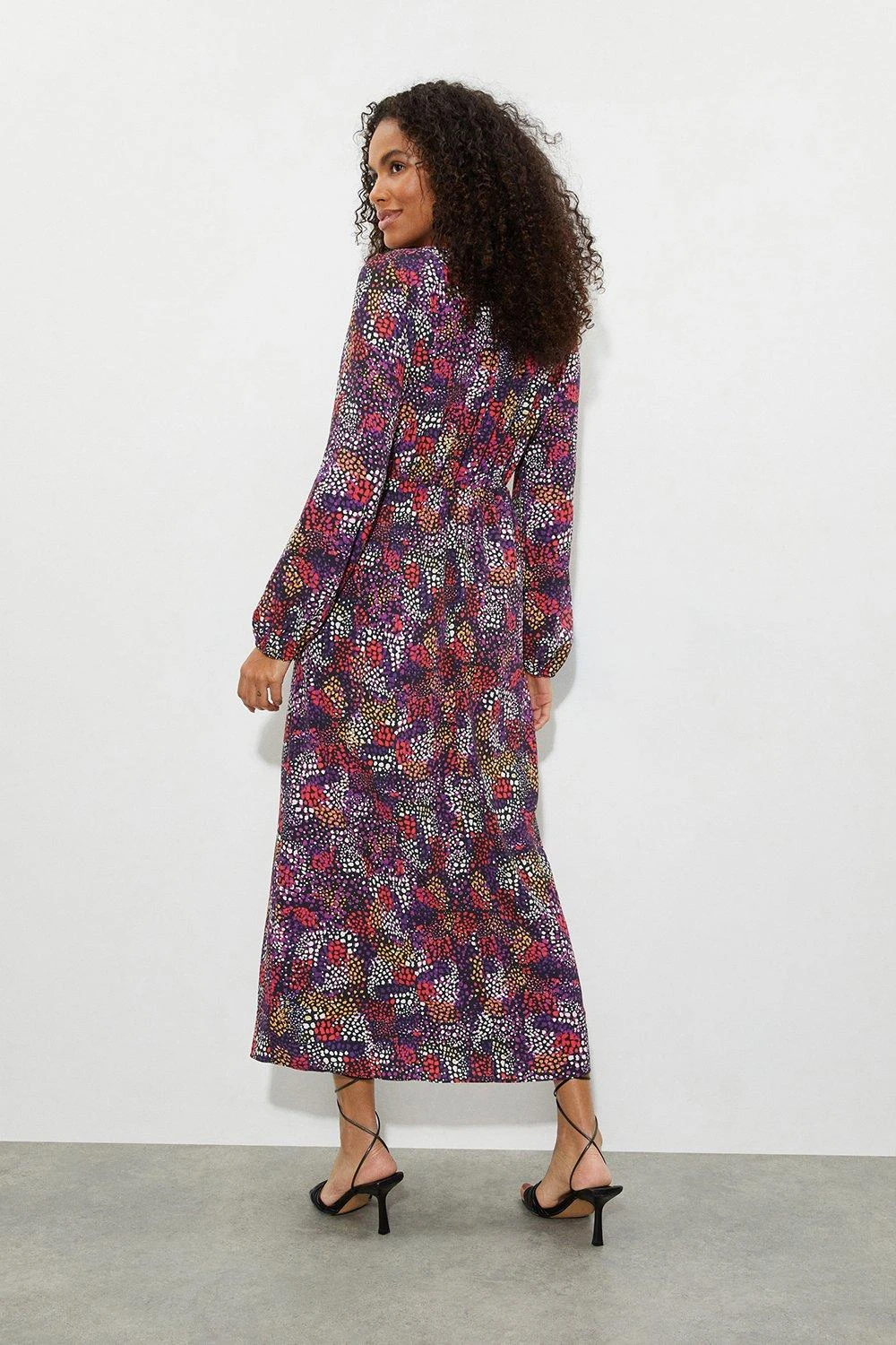 Dorothy Perkins Multi Spot Twist Front Midi Dress 3 Dorothy Perkins Multi Spot Twist Front Midi Dress - Image 3