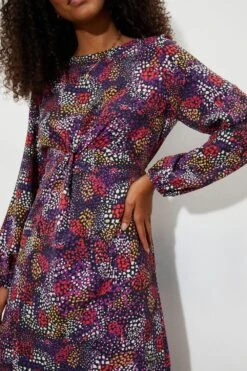 Dorothy Perkins Multi Spot Twist Front Midi Dress 8 Dorothy Perkins Multi Spot Twist Front Midi Dress -Clozurely Sales Store bqq07121 multi xl 3