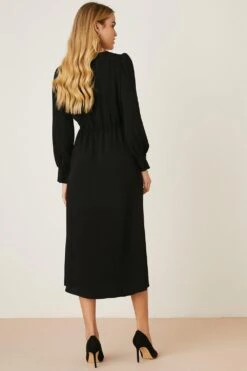 Dorothy Perkins Black Twist Front Midi Dress -Clozurely Sales Store bqq08157 black xl 2
