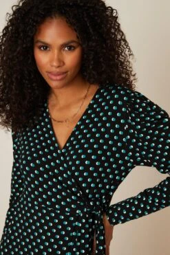 Dorothy Perkins Spot Tie Waist Midi Dress -Clozurely Sales Store bqq08245 black xl 3