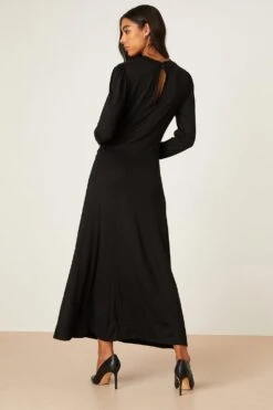 Dorothy Perkins Black Keyhole Midi Dress -Clozurely Sales Store bqq08351 black xl 2