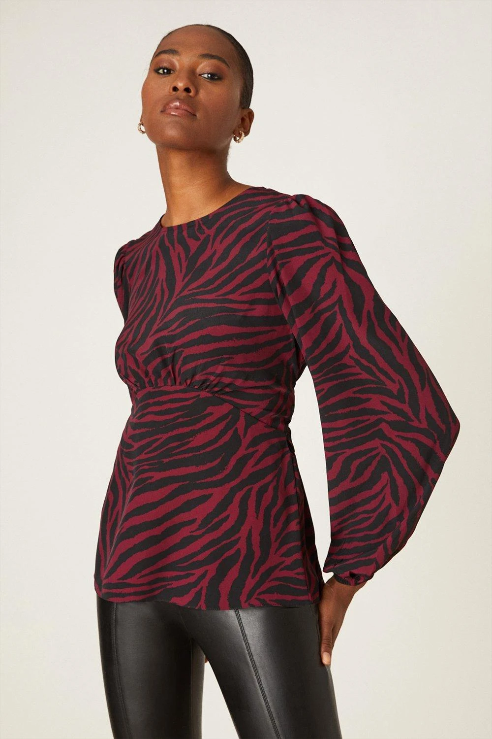 Dorothy Perkins Tall Berry Zebra Tea Blouse 1 Dorothy Perkins Tall Berry Zebra Tea Blouse