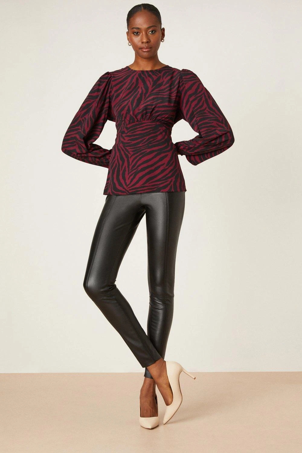 Dorothy Perkins Tall Berry Zebra Tea Blouse 2 Dorothy Perkins Tall Berry Zebra Tea Blouse - Image 2