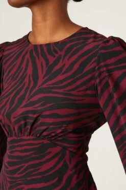 Dorothy Perkins Tall Berry Zebra Tea Blouse 7 Dorothy Perkins Tall Berry Zebra Tea Blouse -Clozurely Sales Store bqq08360 berry xl 3