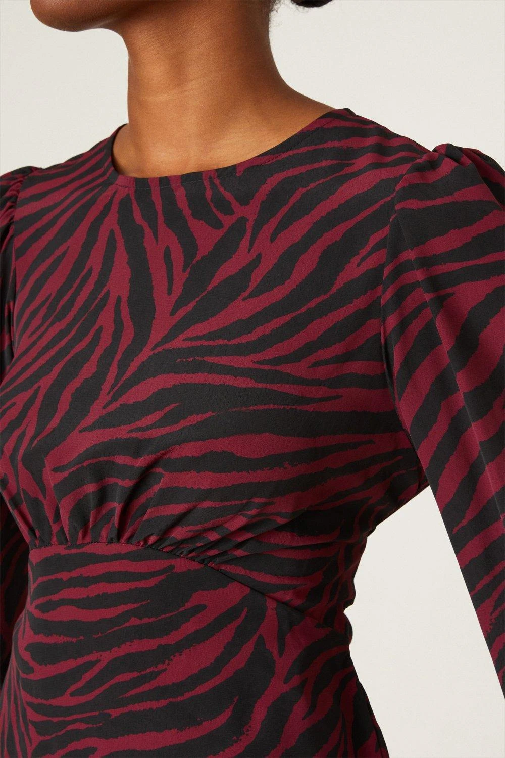 Dorothy Perkins Tall Berry Zebra Tea Blouse 4 Dorothy Perkins Tall Berry Zebra Tea Blouse - Image 4