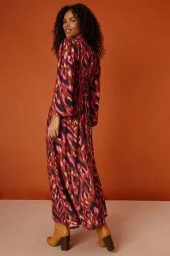 Dorothy Perkins Empire V Neck Printed Midi Dress -Clozurely Sales Store bqq08422 multi xl 2