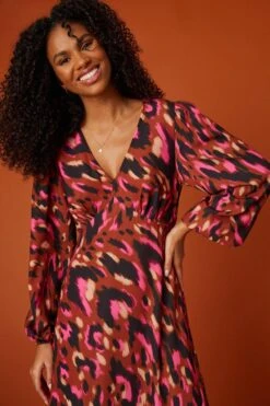 Dorothy Perkins Empire V Neck Printed Midi Dress -Clozurely Sales Store bqq08422 multi xl 4