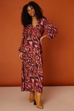 Dorothy Perkins Empire V Neck Printed Midi Dress -Clozurely Sales Store bqq08422 multi xl 5