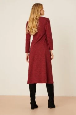 Dorothy Perkins Petite Long Sleeve Berry Ditsy Midi Dress -Clozurely Sales Store bqq08436 berry xl 2