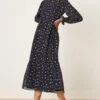 Dorothy Perkins Tall Chiffon Navy Spot Tiered Midi Dress