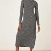 Dorothy Perkins Tall Mono Long Sleeve Roll Neck Midi Dress