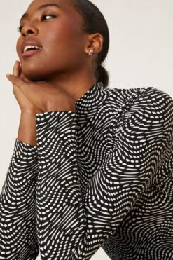 Dorothy Perkins Tall Mono Long Sleeve Roll Neck Midi Dress -Clozurely Sales Store bqq08487 mono xl 3