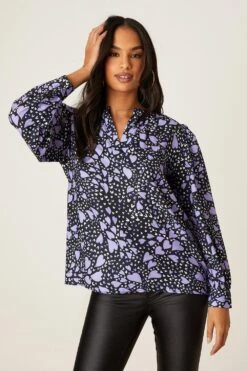 Dorothy Perkins Purple Heart Long Sleeve Overhead Shirt