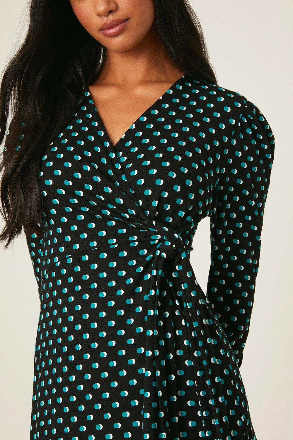 Dorothy Perkins Petite Spot Tie Waist Midi Dress 4 Dorothy Perkins Petite Spot Tie Waist Midi Dress - Image 4