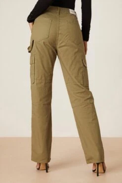 Dorothy Perkins Cargo Detail High Waist Trouser -Clozurely Sales Store bqq08834 khaki xl 2