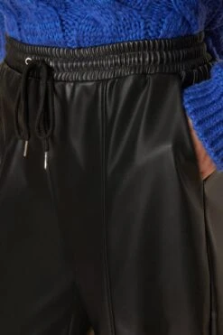 Dorothy Perkins Faux Leather Seam Detail Jogger -Clozurely Sales Store bqq08846 black xl 3