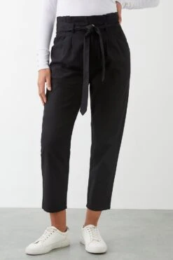Dorothy Perkins Paperbag Belted Linen Blend Trouser