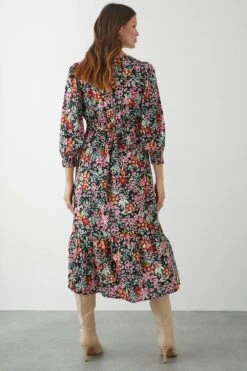Dorothy Perkins Multi Floral Tie Back Midi Dress -Clozurely Sales Store bqq09016 multi xl 2