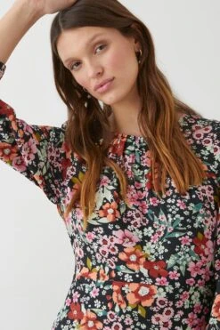 Dorothy Perkins Multi Floral Tie Back Midi Dress -Clozurely Sales Store bqq09016 multi xl 3