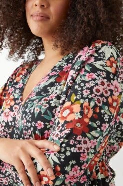 Dorothy Perkins Curve Floral Empire Blouse -Clozurely Sales Store bqq09073 black xl 3