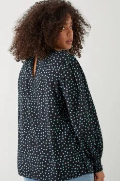 Dorothy Perkins Curve Spot High Neck Blouse -Clozurely Sales Store bqq09077 mint xl 2