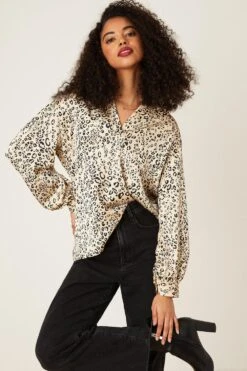 Dorothy Perkins Animal Satin Overhead Shirt