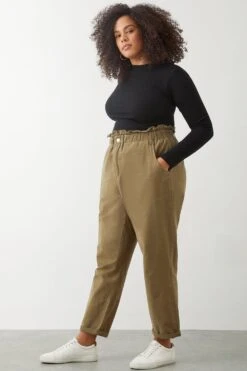 Dorothy Perkins Curve Khaki Chinos