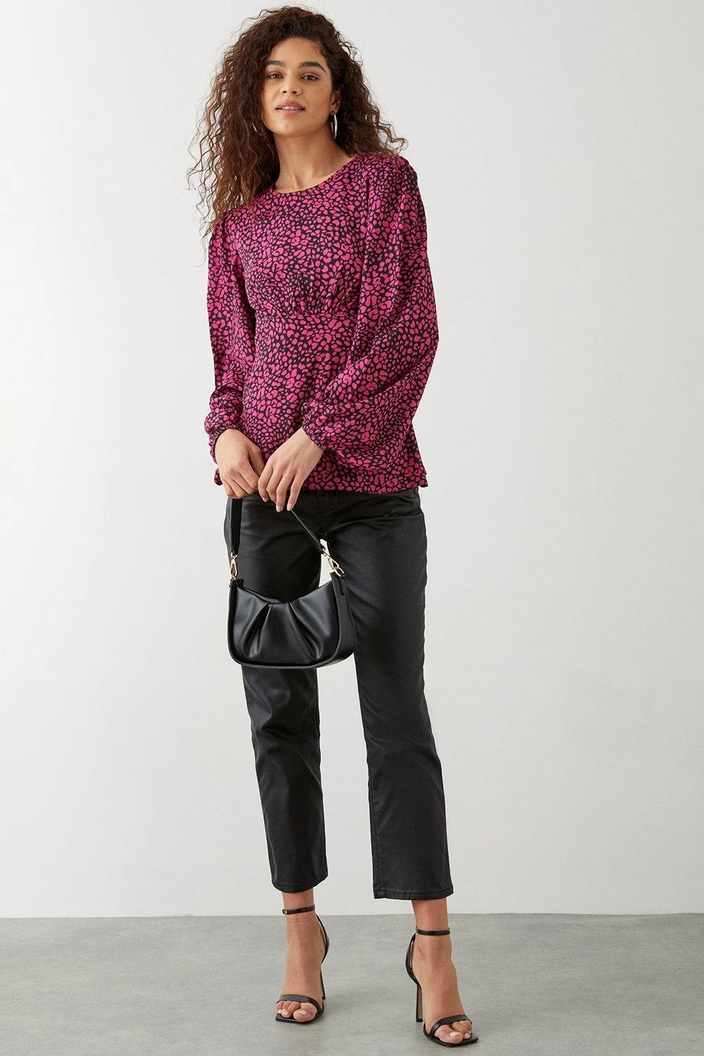 Dorothy Perkins Tall Pink Animal Tea Blouse 2 Dorothy Perkins Tall Pink Animal Tea Blouse - Image 2