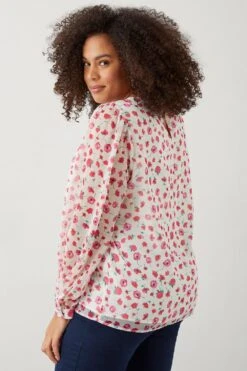 Dorothy Perkins Curve Ivory Chiffon Pleated Blouse -Clozurely Sales Store bqq09268 ivory xl 2