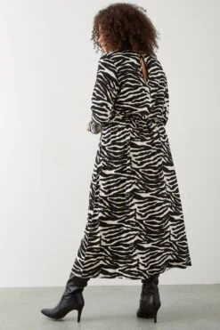 Dorothy Perkins Curve Zebra Keyhole Midi Dress -Clozurely Sales Store bqq09275 mono xl 2