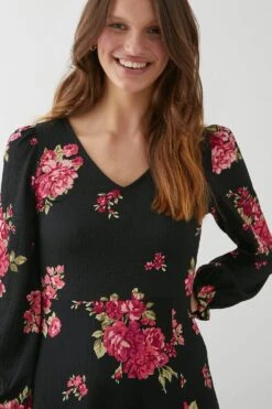 Dorothy Perkins Spaced Floral Midi Dress -Clozurely Sales Store bqq09406 pink xl 3