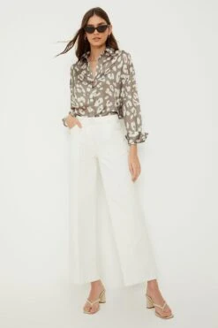 Dorothy Perkins Khaki Animal Longline Shirt -Clozurely Sales Store bqq09447 khaki xl 3