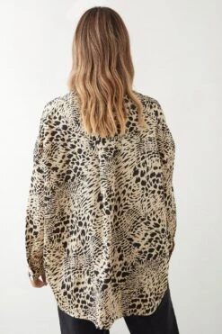 Dorothy Perkins Animal Collarless Shirt -Clozurely Sales Store bqq09451 mono xl 2