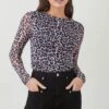 Dorothy Perkins Tall Mesh Fitted Long Sleeve Top