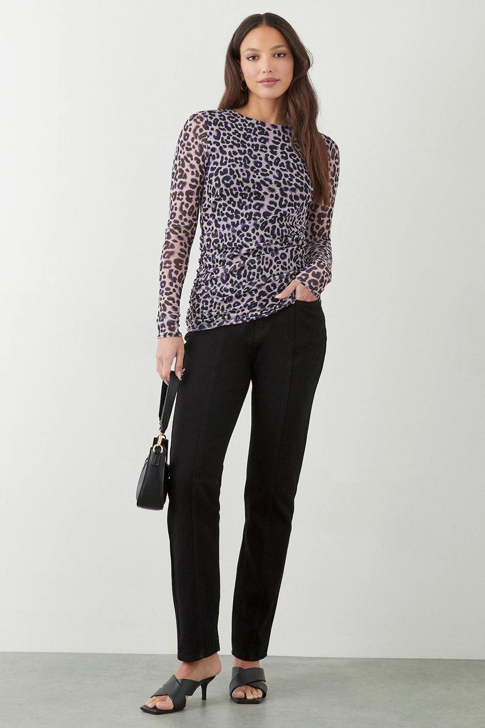 Dorothy Perkins Tall Mesh Fitted Long Sleeve Top 2 Dorothy Perkins Tall Mesh Fitted Long Sleeve Top - Image 2
