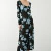 Dorothy Perkins Large Floral Print Sweetheart Midi Dress