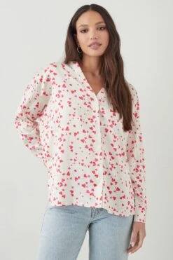 Dorothy Perkins Heart Collarless Shirt