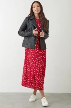 Dorothy Perkins Tall Faux Leather Biker